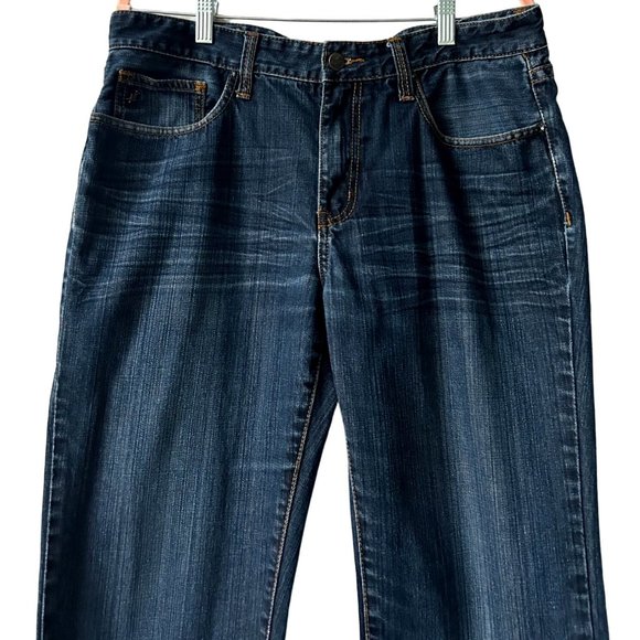 Kenneth Cole New York Men's Straight Dark Blue Denim Jeans Size 33/32 - Picture 2 of 9